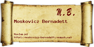 Moskovicz Bernadett névjegykártya
